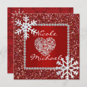 Uitnodiging voor een huwelijksfeest met SNEEUWVLok (Voorkant / Achterkant)