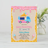 Uitnodiging voor een ijscowagen (Staand voorkant)