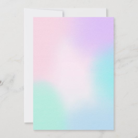 Uitnodiging voor een ijsje Eenhoorn Ice Cream Part (Achterkant)