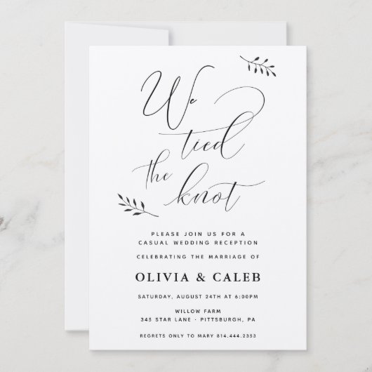 Uitnodiging voor een informele bruiloftsreceptie (Voorkant)