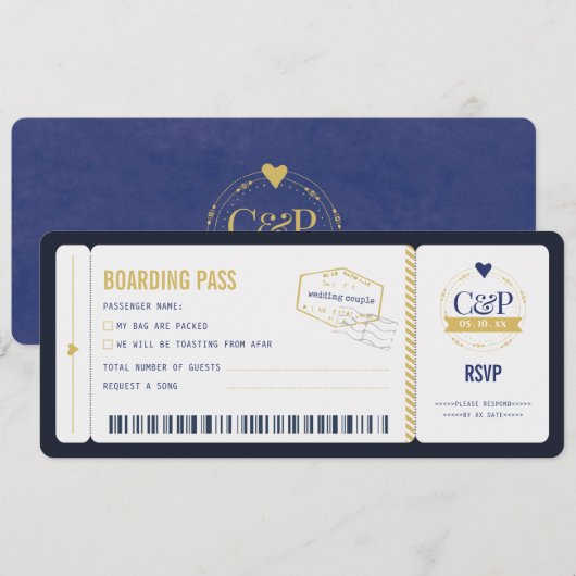 Uitnodiging voor een instapkaart-huwelijk (Voorkant / Achterkant)