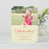 Uitnodiging voor een jarig meisje (Staand voorkant)