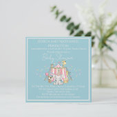 Uitnodiging voor een jongenscircus baby shower (Staand voorkant)