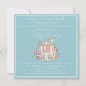 Uitnodiging voor een jongenscircus baby shower (Voorkant)