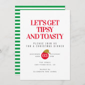 Uitnodiging voor een Kerst Dinner die Tipsy en Toa (Voorkant / Achterkant)