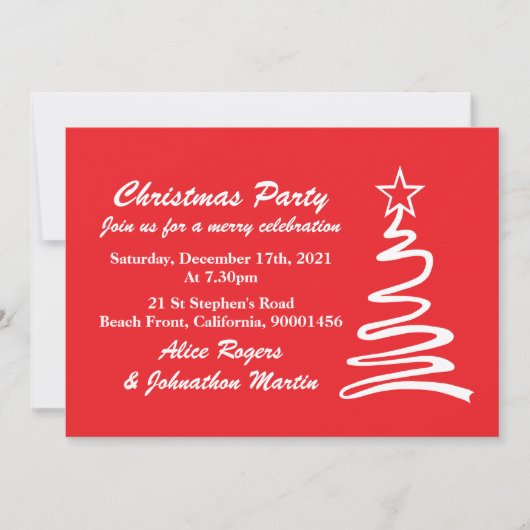 Uitnodiging voor een kerstboomfeest (Voorkant)