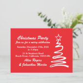 Uitnodiging voor een kerstboomfeest (Staand voorkant)