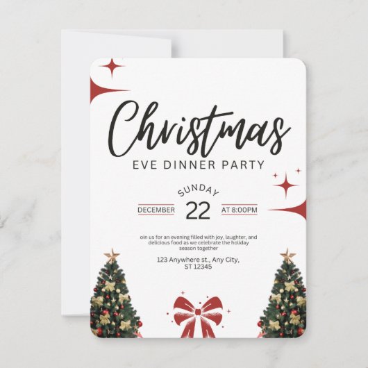 Uitnodiging voor een kerstdiner (Voorkant)