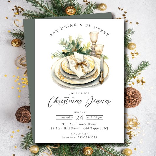 Uitnodiging voor een kerstdiner