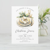 Uitnodiging voor een kerstdiner (Staand voorkant)