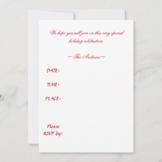 UITNODIGING VOOR EEN KERSTFEEST (Achterkant)