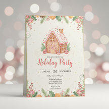 Uitnodiging voor een kerstfeest in een huisje van