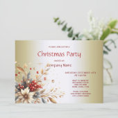 Uitnodiging voor een kerstfeest met moderne kerstb (Staand voorkant)