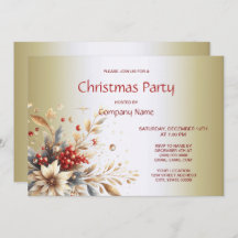 Uitnodiging voor een kerstfeest met moderne kerstb