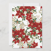 Uitnodiging voor een kerstfeest | Rode bloemen (Achterkant)