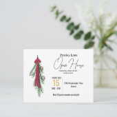 Uitnodiging voor een kerstfeest voor open huis of  (Staand voorkant)