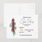 Uitnodiging voor een kerstfeest voor open huis of  (Voorkant / Achterkant)