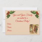 Uitnodiging voor een kerstfeest voor Victoriaans k (Achterkant)