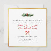 Uitnodiging voor een kerstpyjama-feest met snoepri (Achterkant)