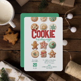 Uitnodiging voor een kerstvakantie-cookie-uitwisse