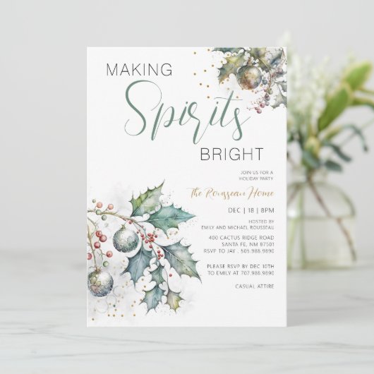 Uitnodiging voor een Kerstvakantie die de Geest Ve (Staand voorkant)