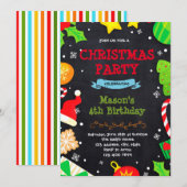 Uitnodiging voor een kerstverjaardagscadeau (Voorkant / Achterkant)