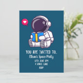 Uitnodiging voor een Kid's Space themafeestje (Staand voorkant)
