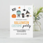 Uitnodiging voor een kinder Halloween leuke verkle (Staand voorkant)