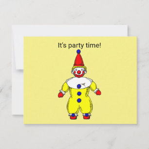Uitnodiging voor een kinderfeestje met clown