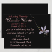 Uitnodiging voor een kleine bloem begrafenis (Voorkant / Achterkant)