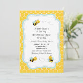 Uitnodiging voor een kleine honingbij-babyfeest (Staand voorkant)