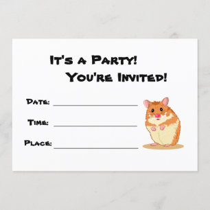 Uitnodiging voor een knuffelachtig hamsterfeestje