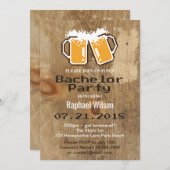 Uitnodiging voor een koele pixel-biertjes- en hout (Voorkant / Achterkant)