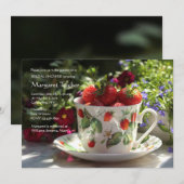 Uitnodiging voor een kopje aardbeien (Voorkant / Achterkant)