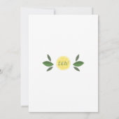 Uitnodiging voor een koppel baby shower met citroe (Achterkant)