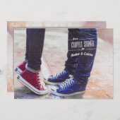 Uitnodiging voor een koppel baby shower met sneake (Voorkant / Achterkant)