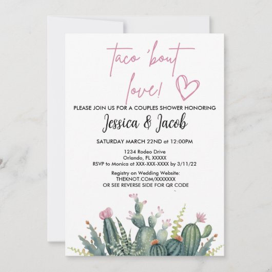 Uitnodiging voor een koppel bruisparty (Voorkant)