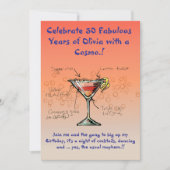 Uitnodiging voor een kosmopolitisch verjaardagsfee (Voorkant)