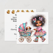 Uitnodiging voor een kostbaar Baby buggy-thema (Voorkant / Achterkant)