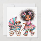 Uitnodiging voor een kostbaar Baby buggy-thema (Voorkant)