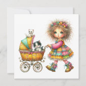 Uitnodiging voor een kostbaar Baby buggy-thema (Voorkant)