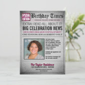 Uitnodiging voor een krant-geboorte-feestje op de (Staand voorkant)