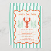 Uitnodiging voor een kreeftfeest – Zomer kookfeest (Voorkant / Achterkant)