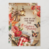 Uitnodiging voor een landelijke chic feest (Voorkant / Achterkant)