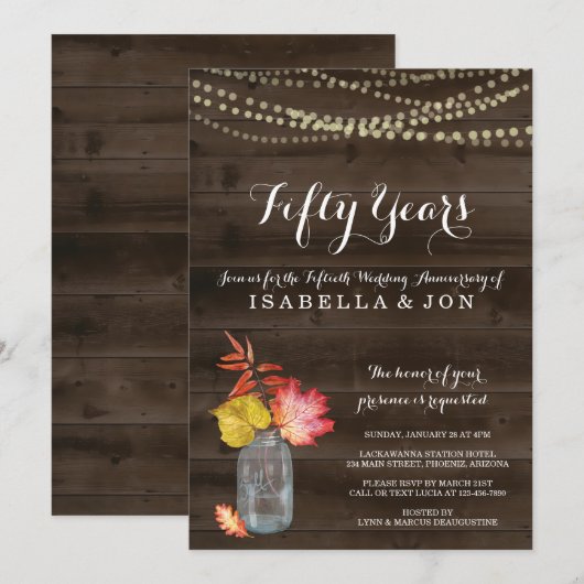 Uitnodiging voor een landelijke herfstjubileumfees (Voorkant / Achterkant)