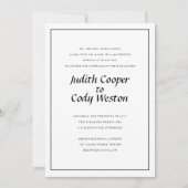 Uitnodiging voor een legant minimalistisch huwelij (Voorkant)