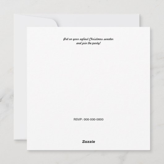 Uitnodiging voor een lelijk kersttrui-feest (Achterkant)