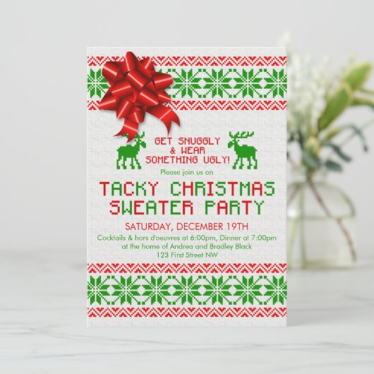 Uitnodiging voor een lelijke kerstbeker (Staand voorkant)