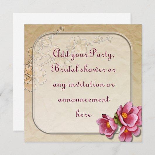 Uitnodiging voor een lente of voor meerdere doelei (Voorkant / Achterkant)