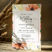 Uitnodiging voor een lente-Sinaasappel Floral Wedd